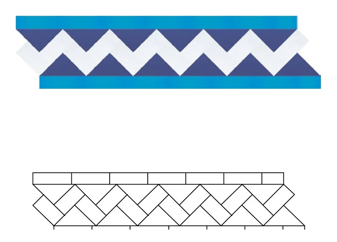 Afilale zellige pattern layout drawing with dimensions