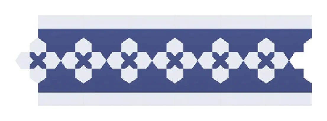 Agalor zellige pattern layout drawing with dimensions
