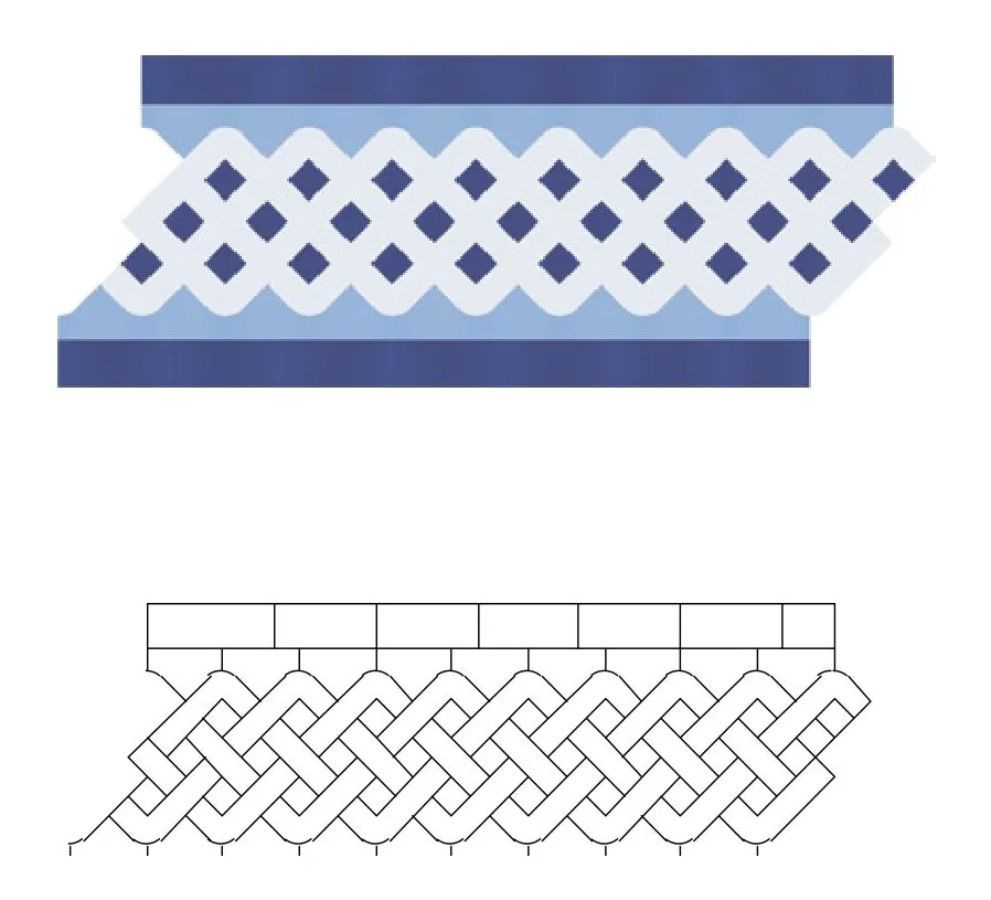 Ait Imi zellige pattern layout drawing with dimensions