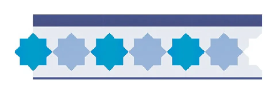 Almaaf zellige pattern layout drawing with dimensions