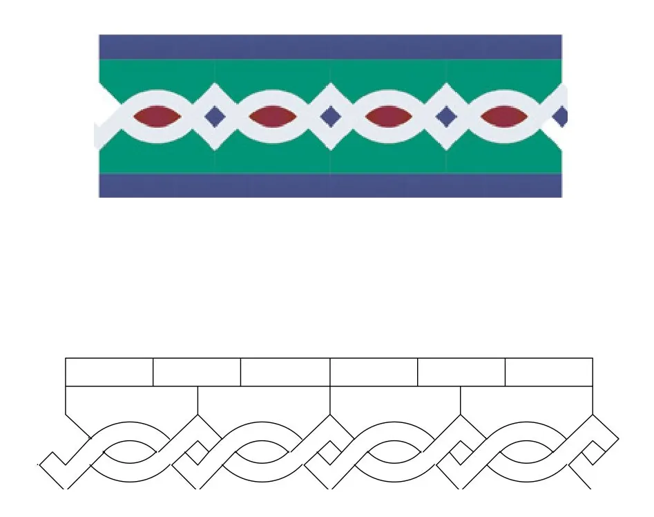 Dfira zellige pattern layout drawing with dimensions