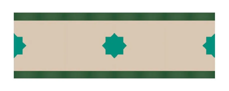 Diaf zellige pattern layout drawing with dimensions