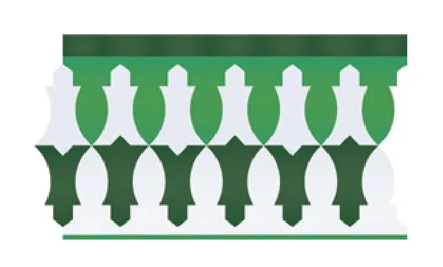 Houceima zellige pattern layout drawing with dimensions