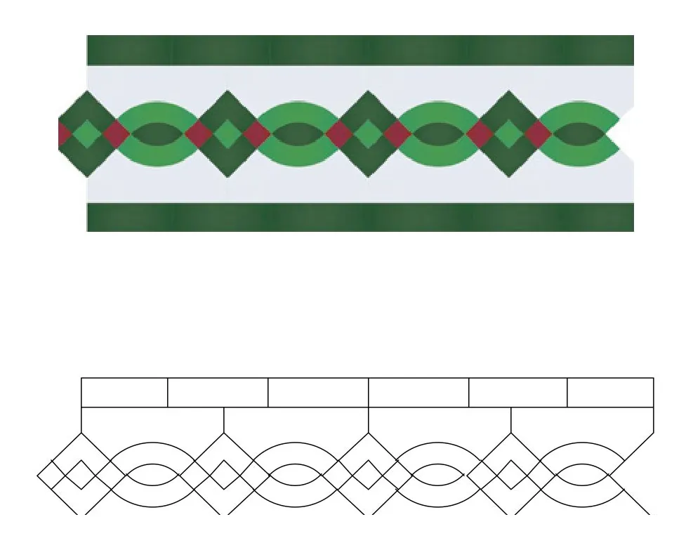 Ifrane zellige pattern layout drawing with dimensions