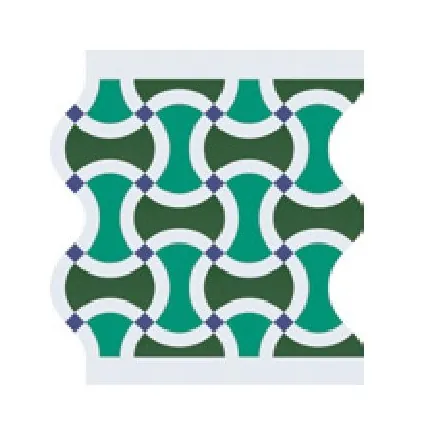 Maaziz zellige pattern layout drawing with dimensions