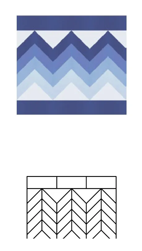 Magazaa zellige pattern layout drawing with dimensions
