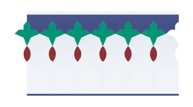 Miraje zellige pattern layout drawing with dimensions