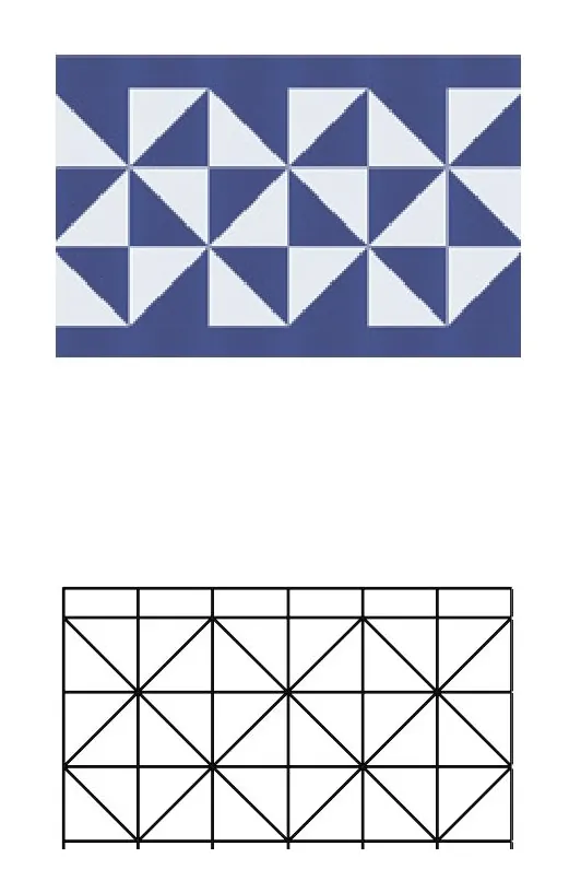 Rafrafe zellige pattern layout drawing with dimensions