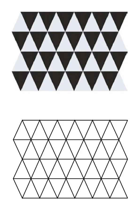 Safrou zellige pattern layout drawing with dimensions