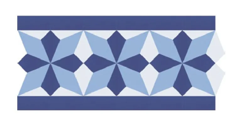 Tinmel zellige pattern layout drawing with dimensions