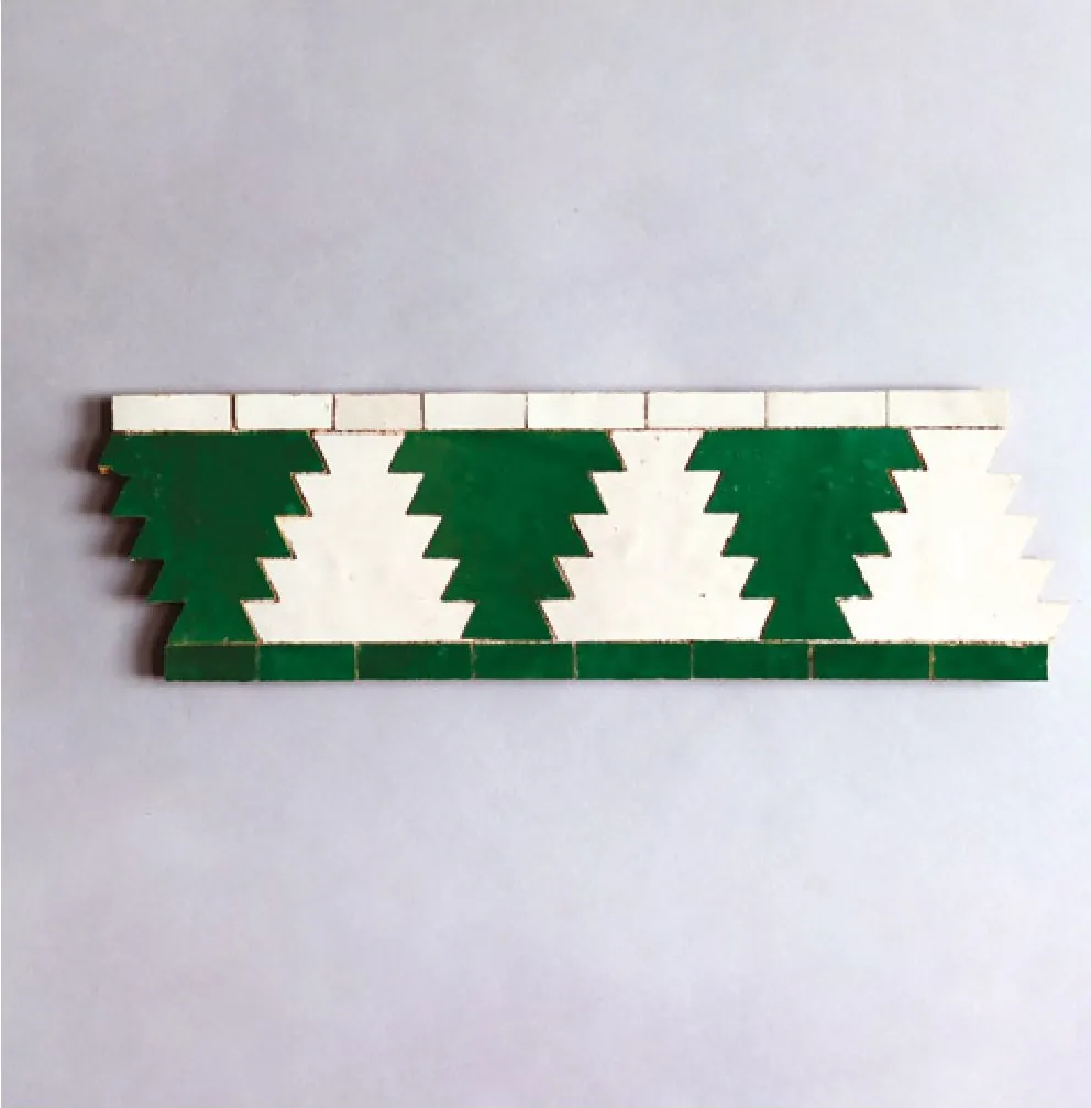Zafirre Zigzag handmade Moroccan zellige