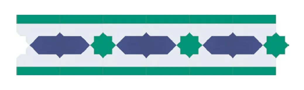 Zamaf zellige pattern layout drawing with dimensions