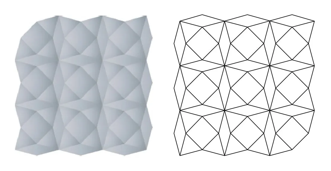 Achtouka zellige pattern layout drawing with dimensions