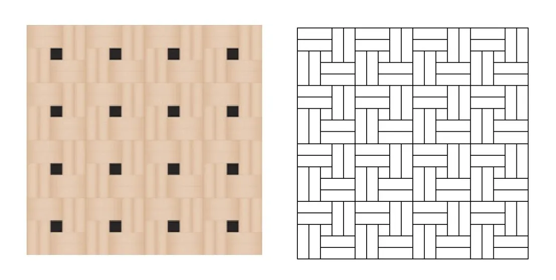 Amannas zellige pattern layout drawing with dimensions