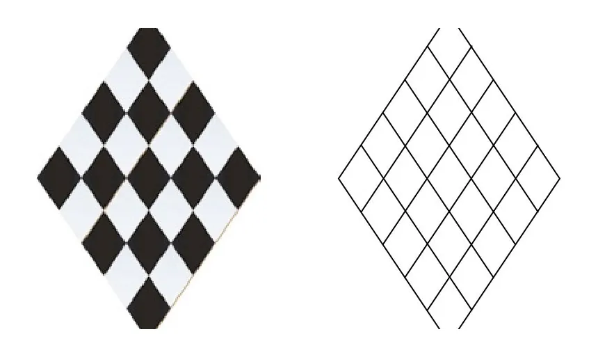 Artemis zellige pattern layout drawing with dimensions