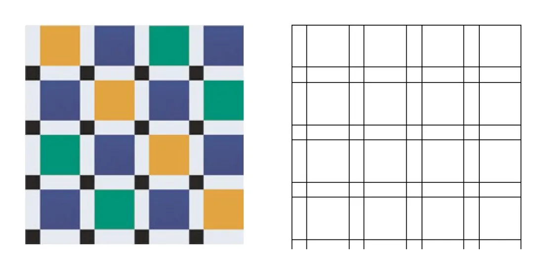 El Resida Bis zellige pattern layout drawing with dimensions