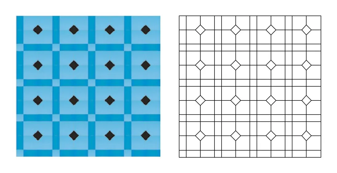 Kerwas zellige pattern layout drawing with dimensions