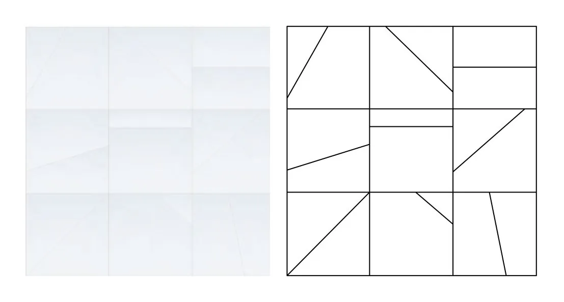 Saadia zellige pattern layout drawing with dimensions