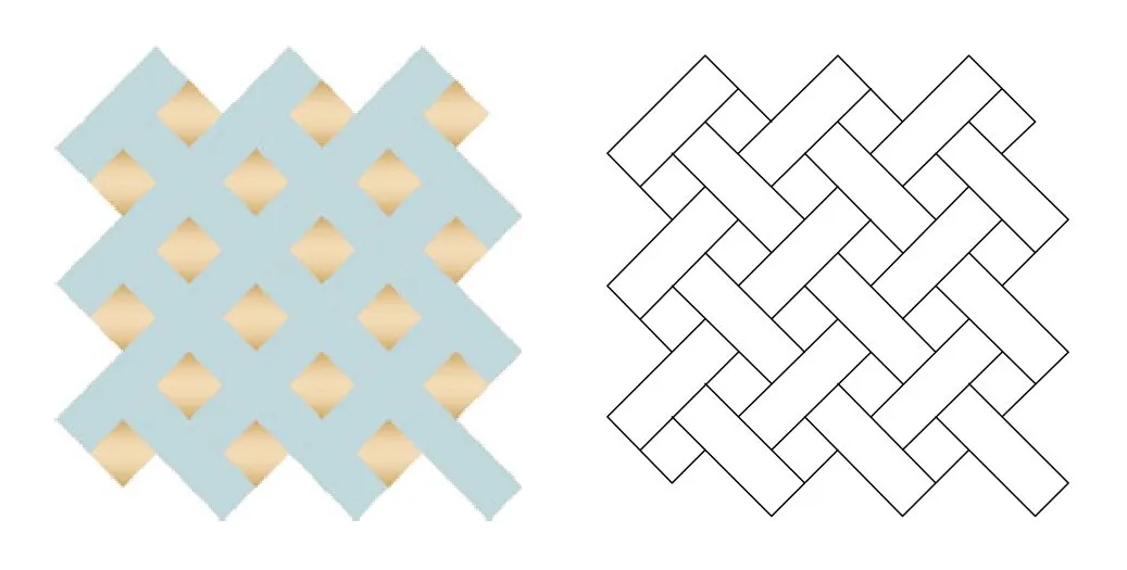 Saqar zellige pattern layout drawing with dimensions